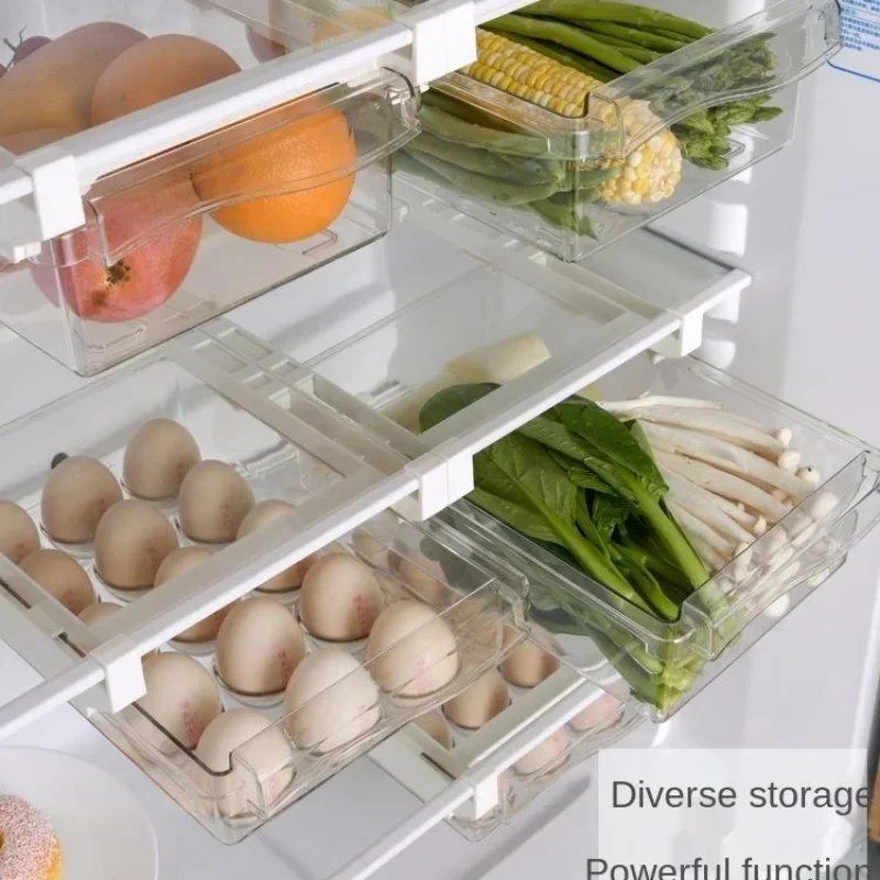 Hanging Pull Out Fridge Drawer - Food Storage With Dividers 评论和价格