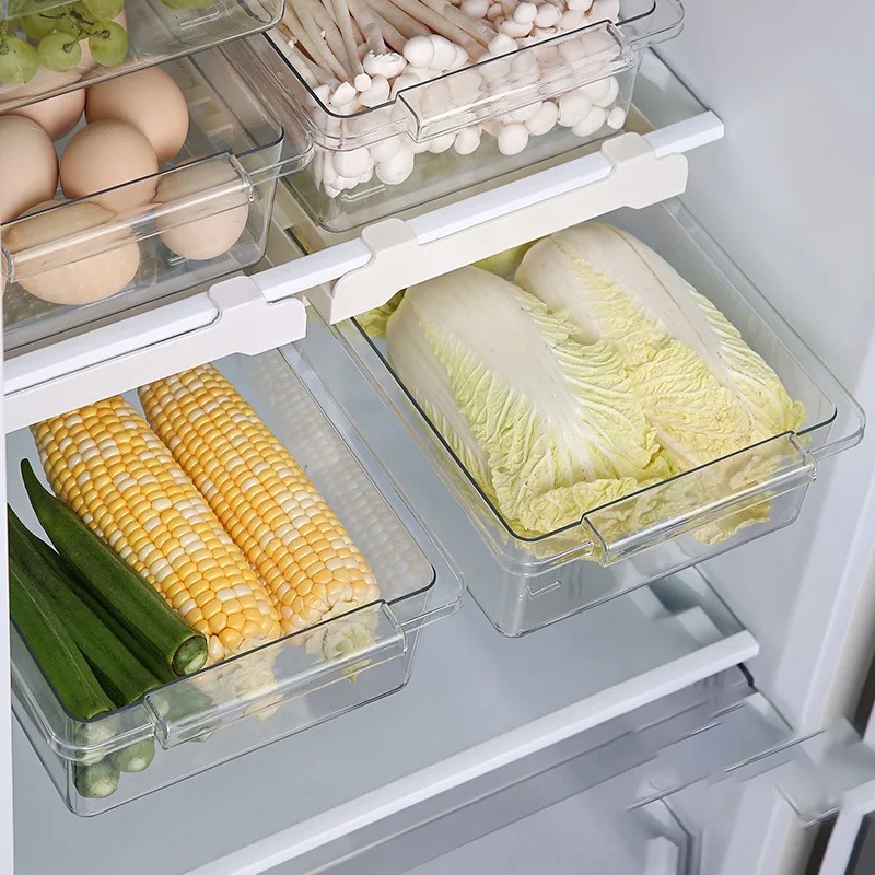 Hanging Pull Out Fridge Drawer - Food Storage With Dividers 评论和价格
