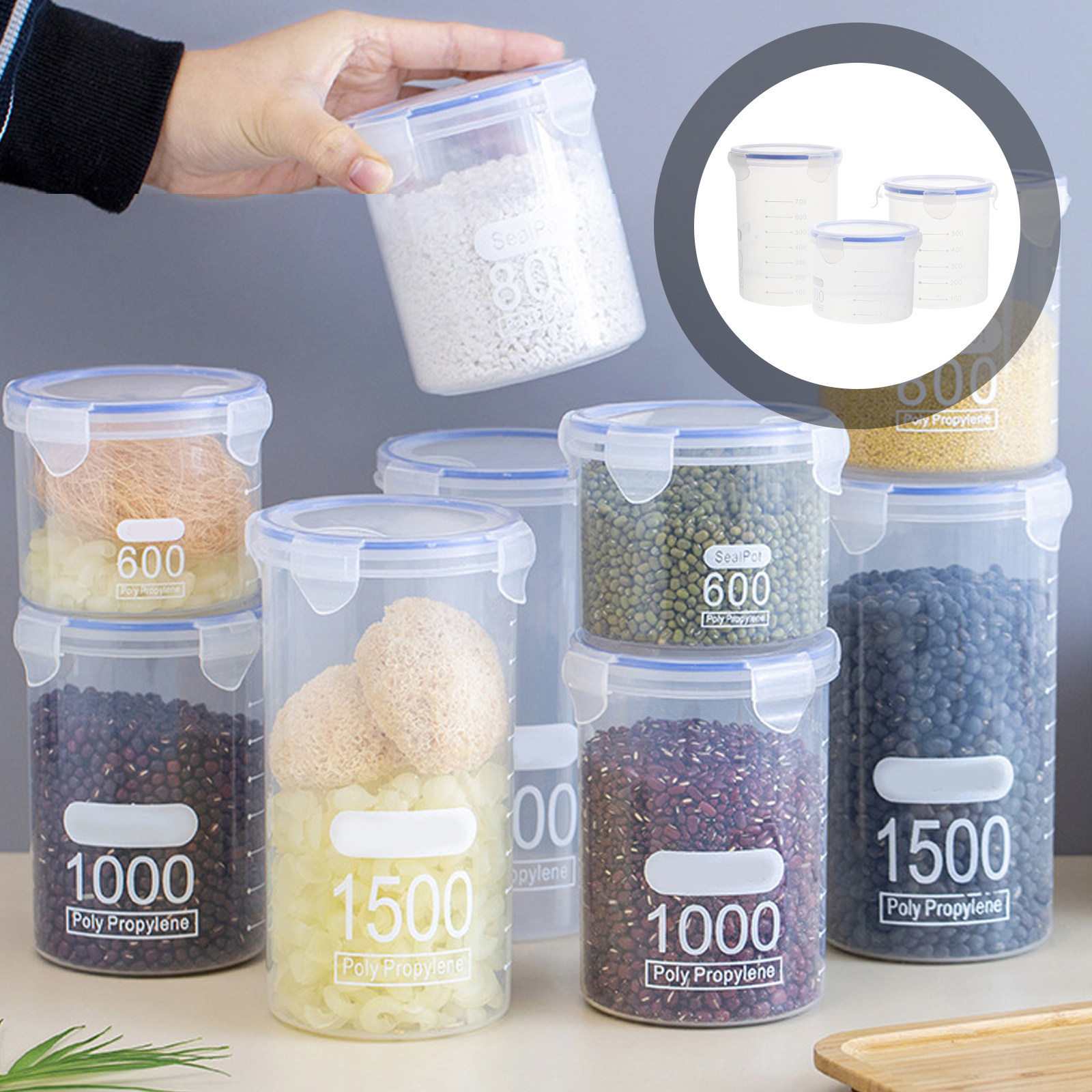 Airtight Food Storage Jars 6 P - Food Storage Containers 评论和价格