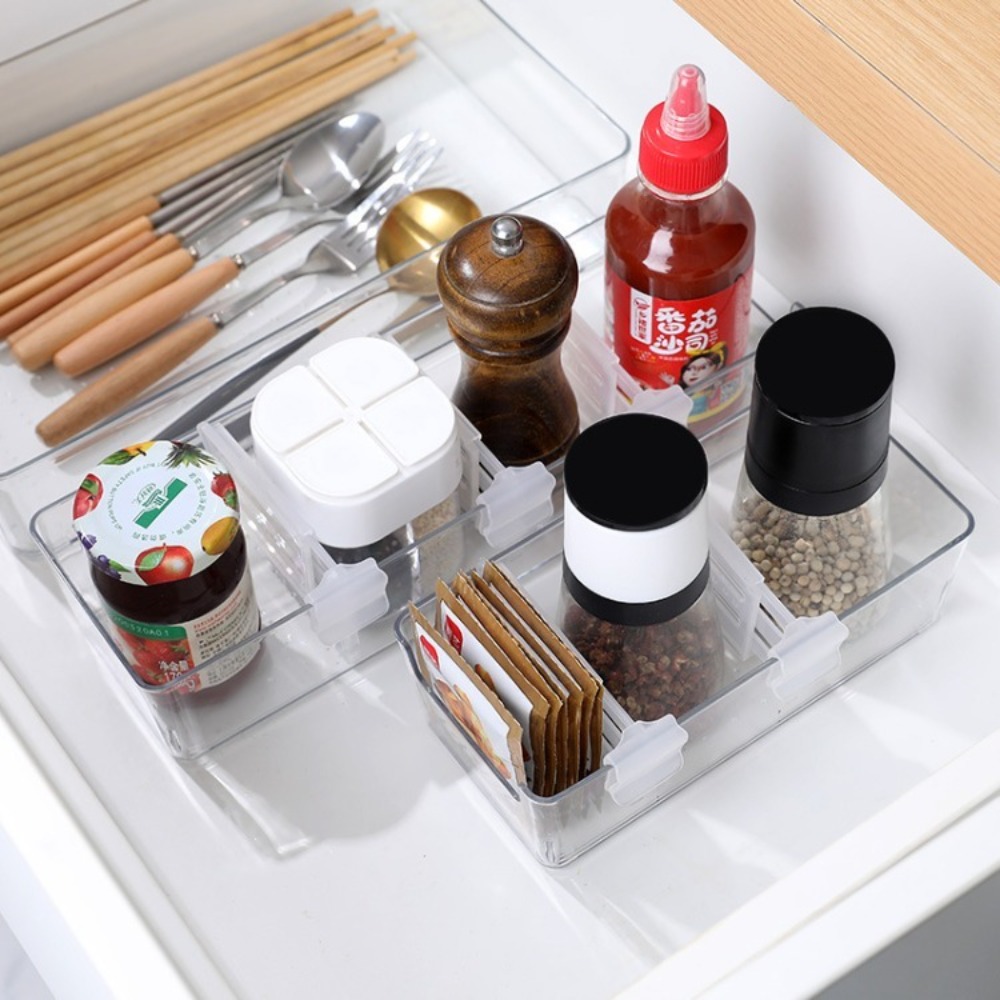 1/4pcs Adjustable Refrigerator - Food Storage With Dividers 评论和价格