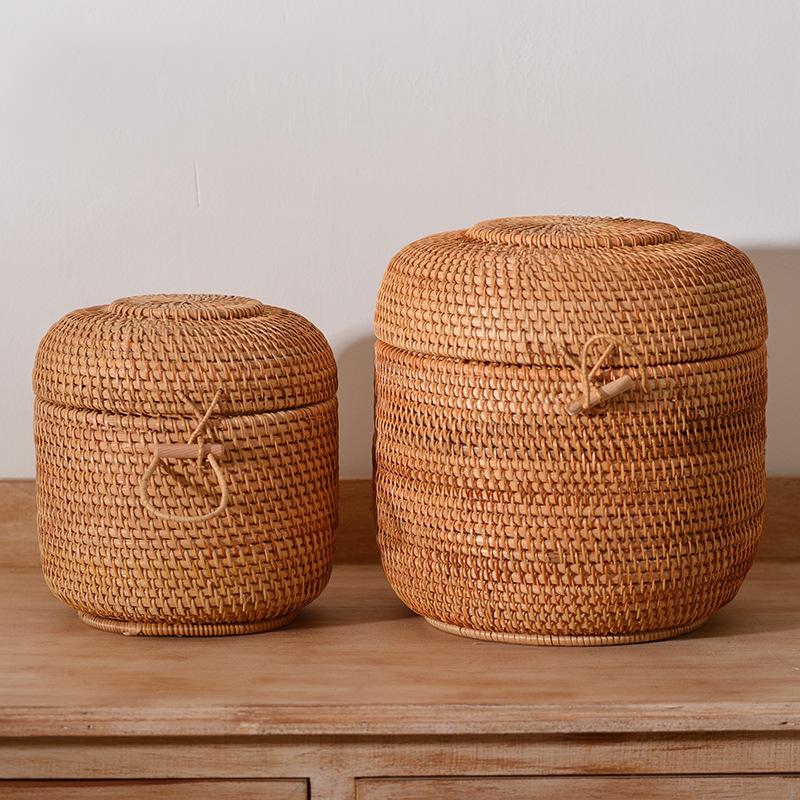 Handwoven Rattan Tea Storage B - Food Storage With Dividers 评论和价格