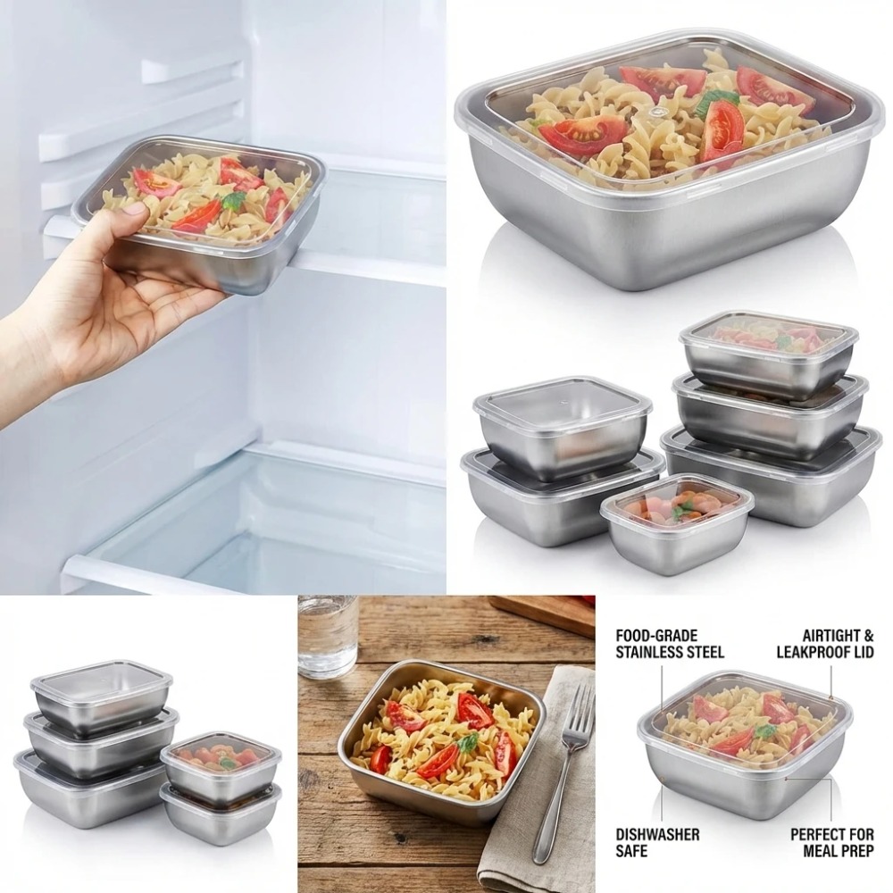 6PCS Stainless Steel Food Stor - Food Storage Meals 评论和价格