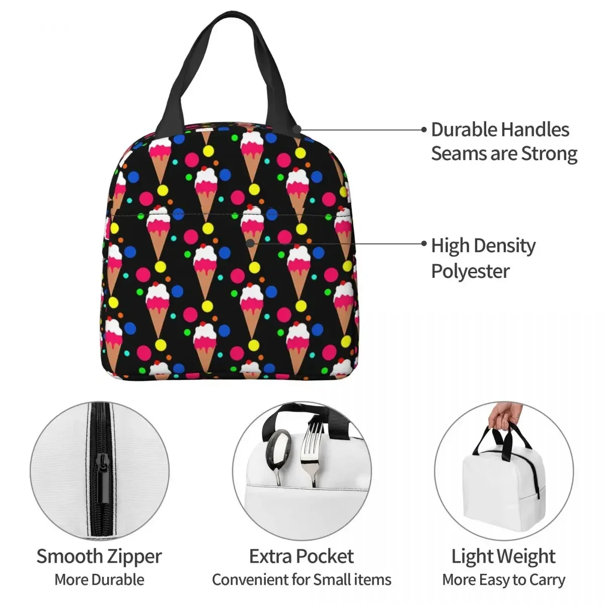 Colorful Portable Lunch Bag Ic - Food Storage Bag 评论和价格