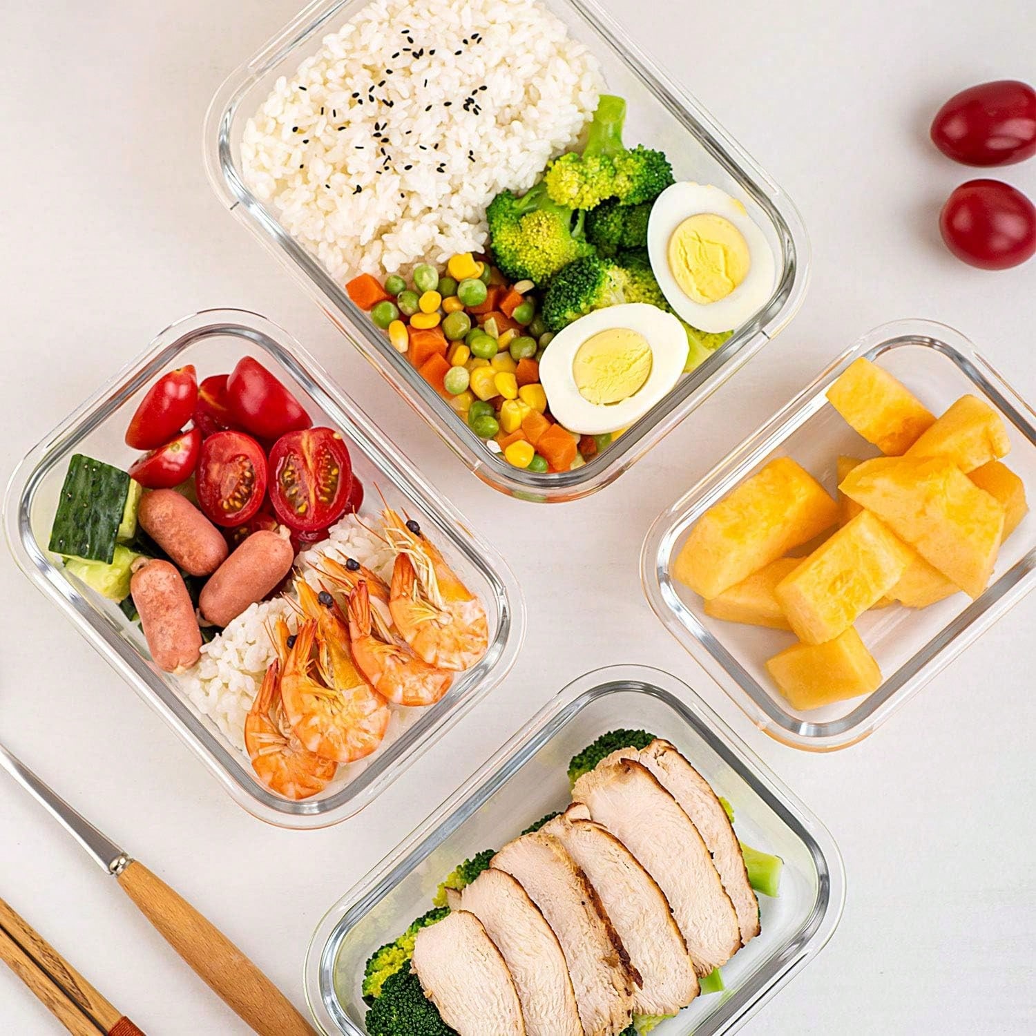 10 Pack Glass Meal Prep Contai - Food Storage Oven Safe 评论和价格