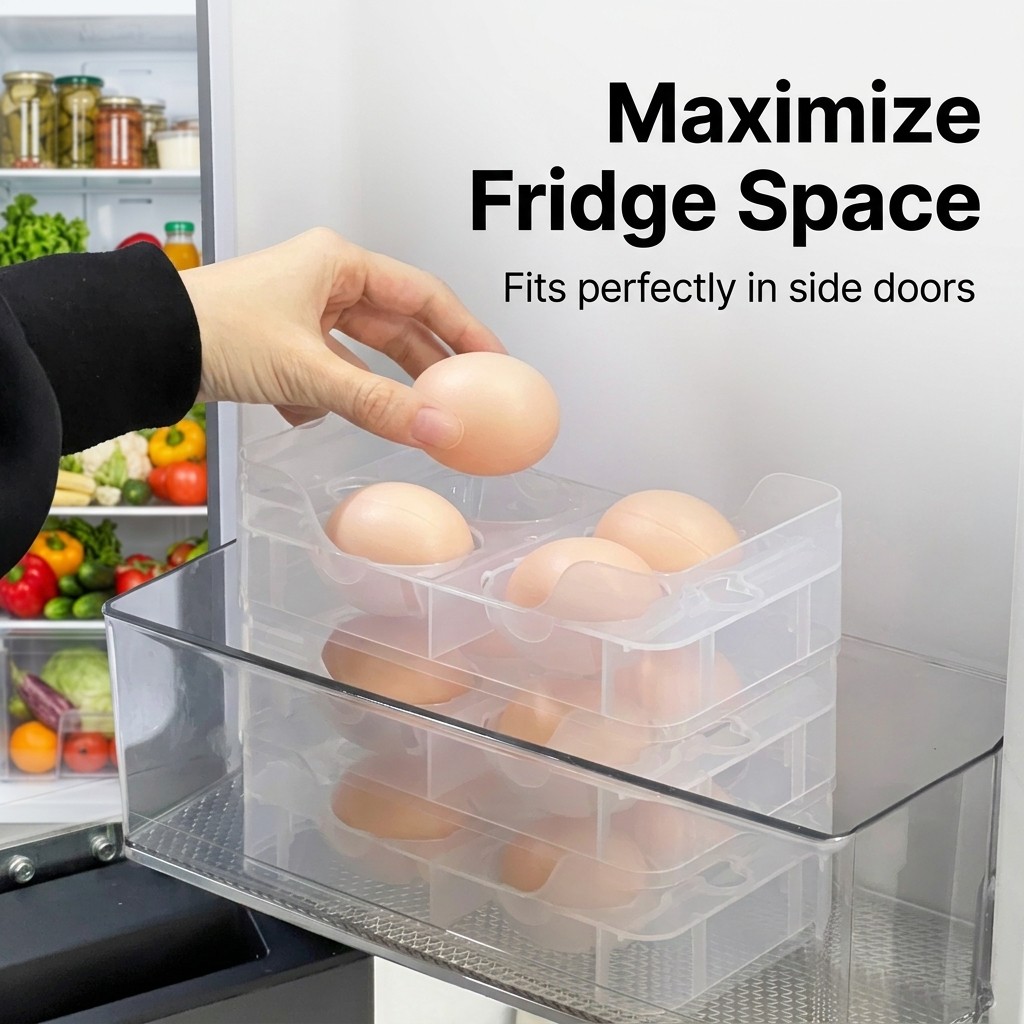Stackable Egg Holder Fridge Or - Food Storage With Dividers 评论和价格