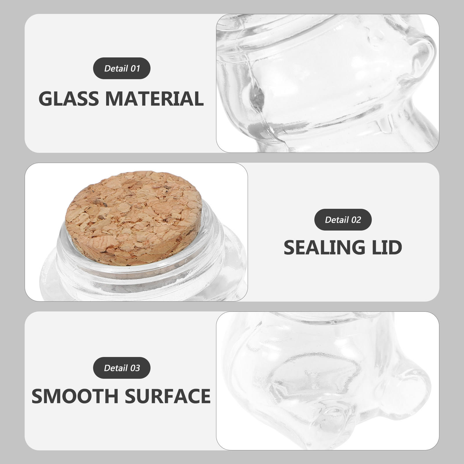 4Pcs Transparent Glass Candy J - Food Storage Containers 评论和价格