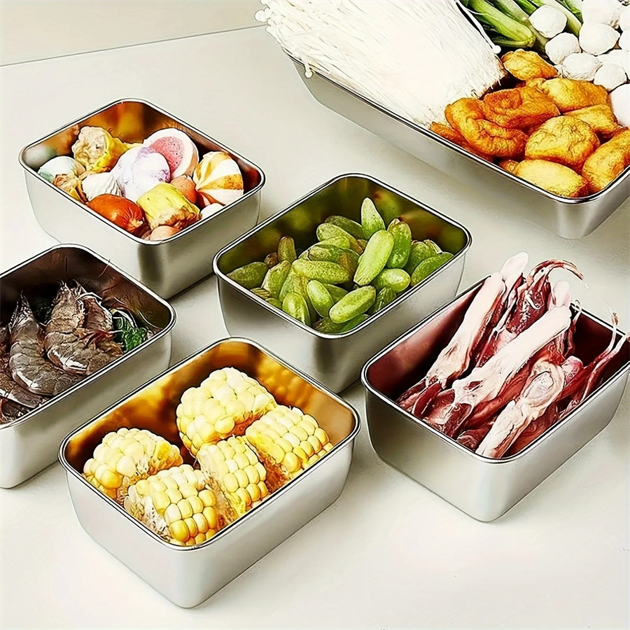 1/3/5pcs Stainless Steel Food  - Food Storage Oven Safe 评论和价格