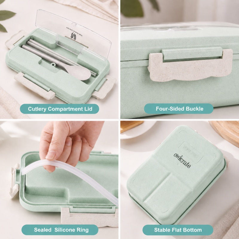 Wheat Straw Lunch Box Microwav - Food Storage Oven Safe 评论和价格