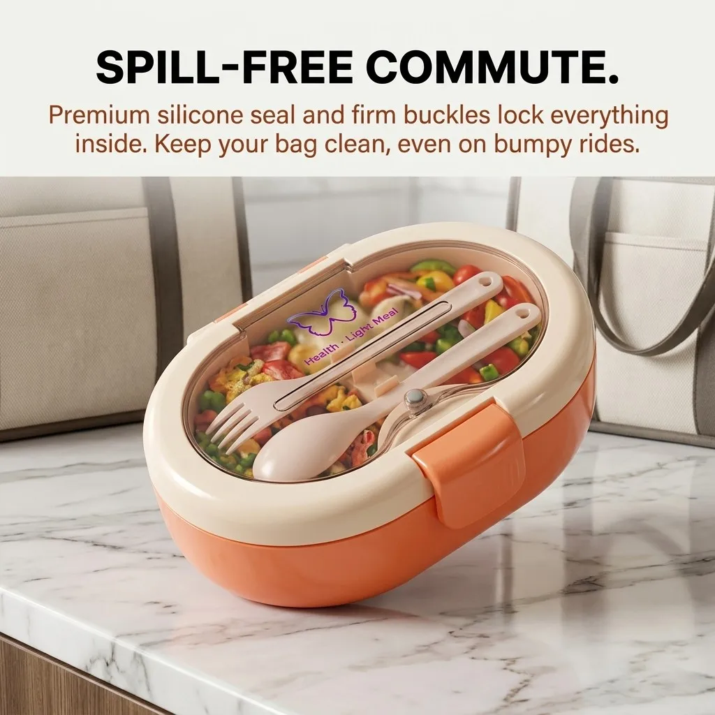 Plastic Bento Lunch Box with C - Food Storage With Dividers 评论和价格
